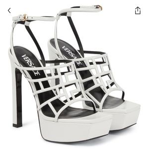 Versace Greca leather platform sandal